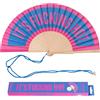 Fisura - Ventaglio in legno con messaggio "f*cking hot". Accessorio moderno e vivace, ventaglio portatile nei toni blu e rosa con gancio incluso. Dimensioni: 42,5 x 23 cm