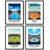 Lwoztra Poster su tela con stampa di tennis e sport del Grande Slam, decorazione da parete per tennis, palestra, atleti, poster alla moda, poster alla moda, per soggiorno, camera da letto, 20 x 25 cm,