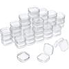 Jetec 36 contenitori rettangolari in plastica trasparente per perline, contenitori per gioielli, con coperchio incernierato, per piccoli oggetti, perline, gioielli (3,3 x 3,3 x 1,8 cm)