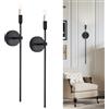 OOOMART.COM Candele nere lunghe da parete, set di 2 grandi candelabri da parete, moderni, chic, decorazione per la casa per camera da letto, sala da pranzo, soggiorno, 58,4 cm