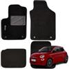 W-Parts SERIE 4 TAPPETI - TAPPETINI IN MOQUETTE NERI PER FIAT 500 IBRIDA dal 2020 in poi