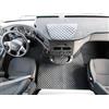 Generic Tappetini per camion + tappetino per cruscotto con guida a sinistra progettati per adattarsi a DAF XF 106 2012-2020 EURO 6 AUTOMAT NERO con ecopelle grigia