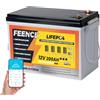 FEENCE Mini batteria al litio 12 V 200 Ah lifepo4 con BMS Bluetooth 200 A, batteria per auto, Lifepo4 200 Ah Bluetooth, 15000 cicli 2560 Wh batteria al litio a ciclo profondo per camper, impianti solari