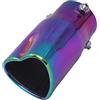 Carkio Terminali di scarico per auto, silenziatori a forma di cuore, universali, in acciaio inox, colore arcobaleno, colore dritto, 2,48 pollici, adatto per la maggior parte delle auto