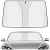 TSLBW Parasole per parabrezza auto, Parasole pieghevole per parabrezza anteriore, Protezione UV a doppio strato pieghevole per Auto SUV Camion con custodia, 140 x 70cm (Argento)