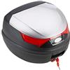A-Pro - Bauletto con frecce e luci di stop per moto, scooter, quad, da 32 L, colore argento