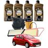 Somer Car KIT TAGLIANDO 4 FILTRI MISTI 4 LT TOTAL 5W40 COMPATIBILE CON PEUGEOT 206 1.4 HDi 50 KW