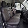 GIOVANNI BUTTI Coprisedili 2+1 per Fiat Ducato, Peugeot Boxer, Citroen Jumper (2014-2026) Opel Movano C (2022-2026) - Tessuto Piqué, Nero-Rosso, Set coprisedili anteriore con sedile passeggeri diviso