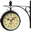 Generic Orologio da parete bifacciale - Orologio da parete sospeso in ferro, Orologio da parete stazione ferroviaria da giardino | Orologio da parete Duaal Face, Orologio da parete per postazioni Garden