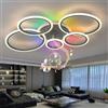 lnrosy Plafoniera RGB Intelligente Modalità di Memoria e Dimmerabile,Lampadario Soggiorno con Telecomando e App (3000k-6500k),Plafoniere da 95 Cm con Bluetooth Per,Pub,Cabaret,Bar Karaoke