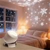 JIABAOZ Proiettore Di Luce LED Rotante Dinamico Per Bambini, 360° Rotating Ocean Night Light, Lampada Di Proiezione Dimmerabile Illuminazione,for Bedroom, Living Room (Fiocchi di neve,connessione USB)
