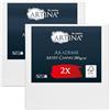 Artina Set da 2 Tela per Dipingere 70x70 cm - 100% Cotone 280g/m² - Telaio in Legno Certificato FSC - Non Si deforma - Canvas Tela Bianca Tele per Pittura - Tele per Dipingere Akademie