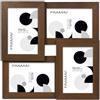 FRAMAI® Cornice portafoto in legno MDF per 4 foto, cornice in plexiglass infrangibile marrone