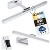 HOROZ ELECTRIC Lampada a LED da Specchio per Bagno - Luce da Parete Sopra Specchio/Guadro 40 cm - Testa Orientabile e Interruttore - Cromo 8W 570lm 4200K Bianco Neutro - Applique da Bagno IP45