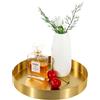 Jesustree Vassoio da Portata Rotondo Dorato, Vassoio Decorativo Organizer d'Oro, Vassoi Portaoggetti per Piatto in Acciaio Inox, Cosmetici Piatti per Candele, Gioielli, Trucco, Stoviglie da Cucina, 20 cm
