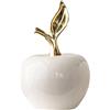 F Fityle Statua di Mele Figurina in Ceramica Centrotavola da Collezione Ornamento Scultura di Frutta per l'arredamento dell'ingresso della libreria, Bianco, Piccolo