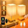 Jayencer Lampada da Comodino Touch Set di 2, Abat Jour Camera da Letto Touch Dimmerabile a 3 Vie con Porte di Ricarica USB A+C, Lampada da Tavolo per Camera da Letto Soggiorno Ufficio (USB-2)