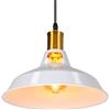 TOKIUS Lampada a Sospensione Industriale Vintage Lampadario Plafoniera E27 in Metallo Ø27cm Lampada da soffitto Retro Interni Per Cucina Camera da letto Sala Da Pranzo (Bianco, 1 pezzo)