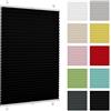 Generic Tenda plissettata senza forare - 40 x 120 cm - Nero - per interni, per finestre, fissaggio a morsetto (Klemmfix)