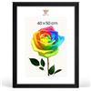 MG Design Cornice portafoto 40 x 50 cm - Cornice in legno Nero con vetro acrilico infrangibile, verticale e orizzontale con fissaggio a parete stabile