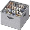 SONGMICS Organizer Scarpe, fino a 16 paia, Scatola Contenitore Scarpe, Divisori Regolabili, Impilabile, Coperchio Trasparente, per Armadio, Grigio Tortora LSP621GD01