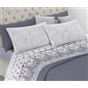 Riad Arredo Set Completo Letto in Flanella 100% Caldo Cotone Antipalline - Completo Lenzuola Morbide - Made In Italy (Fiori Balza Grigio, Una piazza e mezzo)