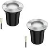 ledscom.de 2 pz. luce da incasso a terra BOLI per esterni, IP67, acciaio inox, smerigliato, rotondo, 108mm Ø incl. lampada LED 450lm bianco caldo