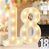 Ledido Numeri Ledido da 30,5 cm con luci a LED - numeri freddi e caldi per decorazione per il 18° compleanno, luci a LED per anniversario, matrimonio, laurea, casa, camera da letto, tavolo, decorazione per