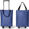Zinueen Trolley per la spesa, pieghevole, 30 l, 2 in 1, moderno, con custodia, leggero, fino a 25 kg, per campeggio, viaggi, supermercati (blu)