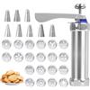 FARYODI Pressa per Pasticceria, Siringa per Pasticceria con 20 Stampi e 8 Ugelli in Acciaio Inox, Siringa per Pasta, Siringa per Dolci, Macchina per Biscotti, Pressa per Biscotti, Pressa per Impasto
