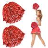 GUOSIYAO Cheerleader Pompon Pom Pom Cheerleader In Lamina Metallo Pompon Da Cheerleader Con Doppio foro 2Pcs Cheerleading Pom Poms Per Riunione Sportiva Stadio Festa Vacanze Danza (rosso)