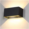 Kingwei 20W Applique da Parete Interno/Esterno LED 3000K Bianco Caldo Lampada da Parete Angolo del Fascio Regolabile Design Moderno IP65 Impermeabile Applique da Esterno
