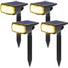GOLUMUP Luci Solari da Esterno, 36 LED Faretti Solari da Giardino, Cortile, Sentiero, Piscina e Campeggio Impermeabile IP67 (Bianco Caldo, 4)