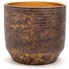 Vimin Box Grande e Elegante VASO in Terracotta | Vaso Decorativo Moderno per Piante, Fiori, Piante grasse, Piccoli Alberi | da Interno o Esterno. (Marrone/Oro, Ø35 - h.32cm)