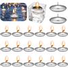 Meenewching 20 Pezzi Candele Galleggianti Candele Metalliche Argento Metallizzato, Candele Galleggianti Non Profumate Metallo 37mm Candele Decorative Galleggianti per Matrimonio, Feste in Piscina, SPA, Vasca da