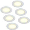 HCFEI Set di 6 faretti da incasso a LED da 12 V, ultra piatti, 3 W, foro da 55 mm, con cavo da 2 m, IP44, per armadi a specchio, vetrine, mobili e armadi (bianco 3000 K)