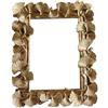 Evenoonest Cornice portafoto decorativa quadrata realizzata in resina con design a foglia di ginkgo, adatta per esposizione in soggiorno o spazio di lavoro (17,8 cm)