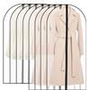 SOBEAU 8PCS Custodia Porta Abiti, Trasparenti Copriabiti da Armadio, Antipolvere Copertura Vestiti con Cerniera, 60×100/120cm Buste per Abiti Portaabiti Antitarme per Vestiti, Cappotti, Camicie (Nero)