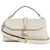 GUESS Queensland Top Handle Flap, Borsa a Tracolla Donna, Bianco Sporco/Tortora, Taglia Unica