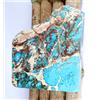 500 CT Naturale Blu Dorso Turchese 79 X 70 MM Certificato Grezzo Gemma T18414