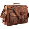 Fatto a mano Borsa Portadocumenti Messenger Vintage In Vera Pelle Uomo Marrone