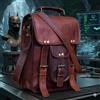 Satchel Pro Lonched Borsa Messenger In Vera Pelle 15" Tracolla Vintage Marrone Uomo