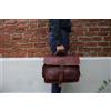 Fatto a mano 21" Borsa Tracolla Portadocumenti Vintage In Pelle Uomo Marrone Grande