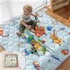 Sinhaklóho Tappeto Gioco Bambini Extra Spesso e Pieghevole, Antiscivolo, Lavabile in Lavatrice, 127×127 cm, Senza Odore, Ideale per Pavimenti e Box Neonato, Meraviglie Marine