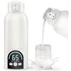 Acemora Scaldabiberon, Riscaldamento Rapido e Lunga Durata della Batteria 12000mAh, Controllo della Temperatura, 500ml Scaldabiberon per Tutto il Giorno per Latte Materno, Formula o Acqua (Bianco)