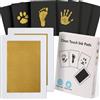 Zemiu Set Di Impronte e Impronte Digitali per Bambini,Kit Impronte Neonato 2Pcs Impronte di Mani e Piedi Cuscinetto del Timbro SenzaTocco non Tossici Sicuri,Kit Impronta Cane/Gatto-Oro