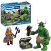 PLAYMOBIL | Cavalieri | Troll con il tesoro dei Cavalieri del Leone | Personaggio troll con clava mobile e scrigno del tesoro | Giocattolo per bambini dai 4 anni in su | 72116