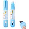 Homaskylynn Privacy Wipe Box Cutter Penna Termica per Etichette 2 in 1 Con Mini Pennarello Redazionale a Base D'acqua Fluido Di Correzione Della Copertura Portatile La Delle Informazioni Sui Documenti(Bluex2)