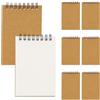 Aohyue Blocco Note A7, 8 Pezzi Piccoli Quaderni a Spirale, 70 fogli, Blocco per Schizzi con Copertina in Carta Kraft, Quaderno a Strappo Vuoto, Mini Taccuino Note per Promemoria, Ufficio, Scuola, Casa