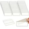 Satiskid 52 porta etichette autoadesive in plastica trasparente, per mensole, targhette, biglietti da visita, etichette, indici, per aule, supermercati, librerie, cucina (trasparente, 3,2 x 7,5 cm)